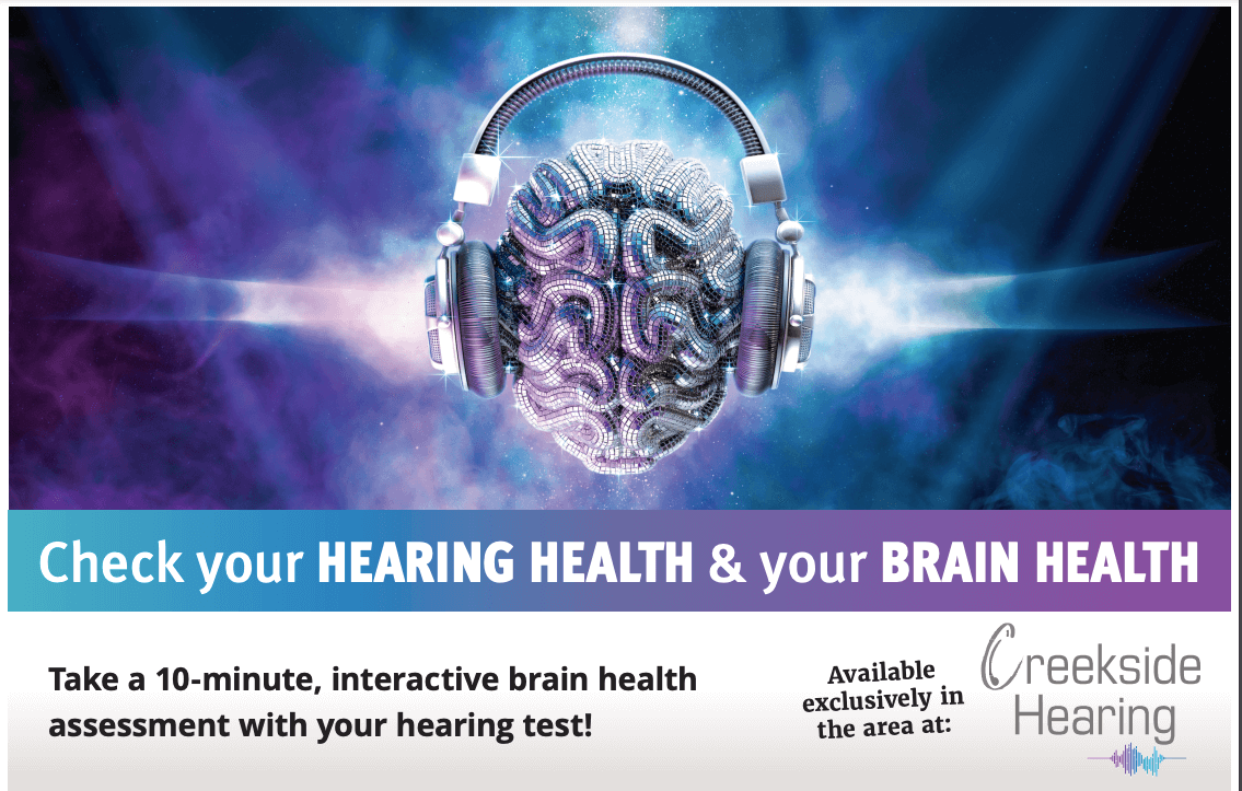 Check your hearing and brain health and Creekside Hearing with a 10 minute interactive cognition screener.